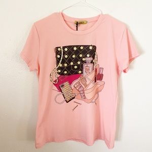 Vinizbena Top with Rhinestones and Sequins